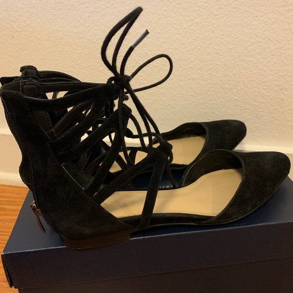 Via Spiga Strappy Flat Sandal in Black | Size 5.5 - Picture 3 of 6
